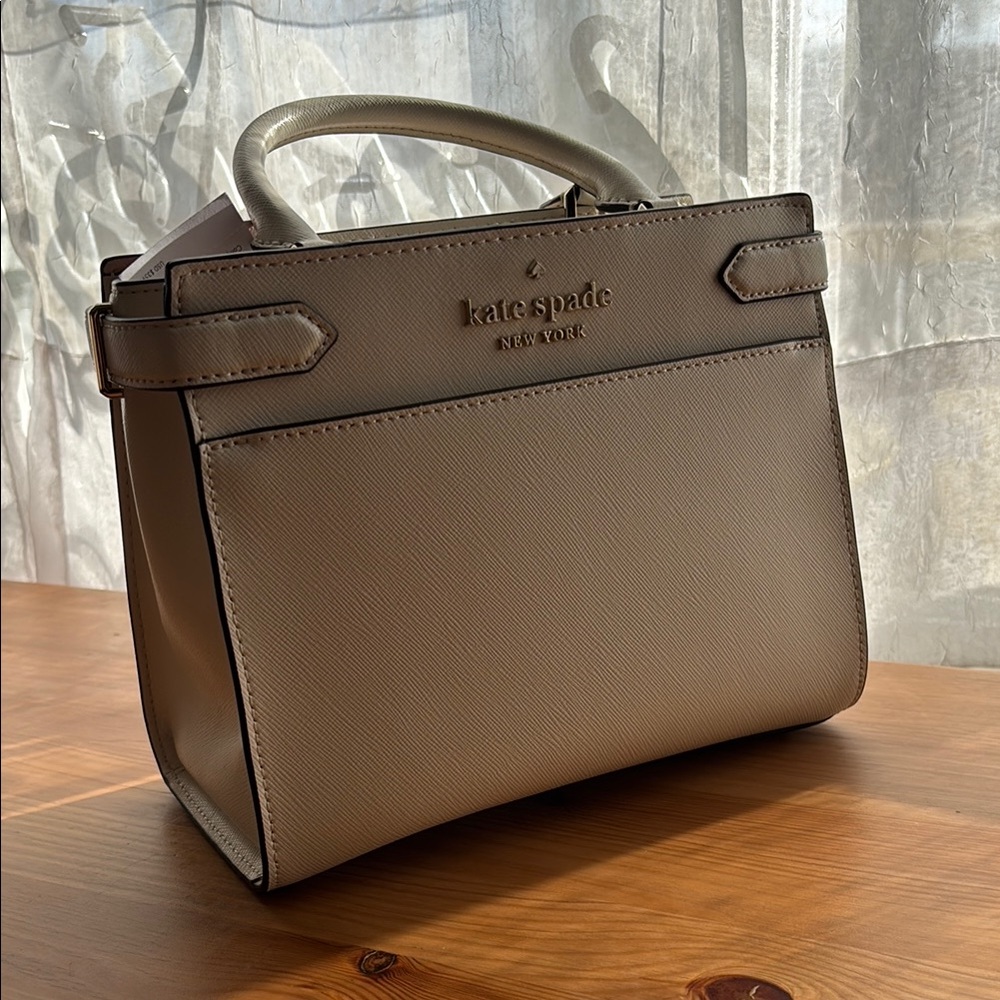 Kate Spade Tan Satchel with Structured Design